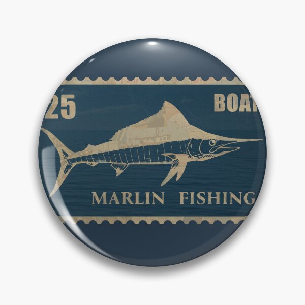 Item preview, Vintage Marlin Fishing Stamp Design designed and sold by KiwiRider.