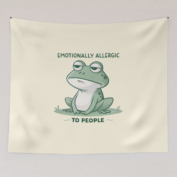 Item preview, Emotionally Allergic to People – Grumpy Frog Art designed and sold by Mintloop-Studio.
