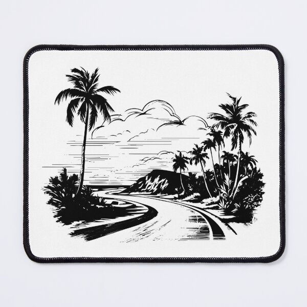 Item preview, Tropical Island Road Hawaii Beach Route Maui Palm Trees designed and sold by inkoutninja.