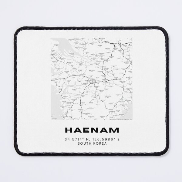 Item preview, Minimalist Haenam Map – Southern Tip of Korea in Monochrome Style designed and sold by RM-Journey.
