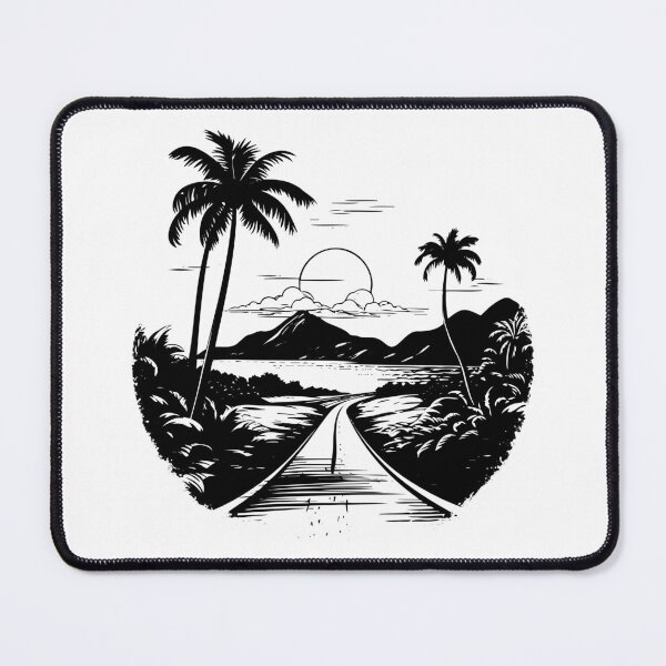 Item preview, Tropical Island Road Hawaii Beach Route Maui Palm Trees designed and sold by inkoutninja.