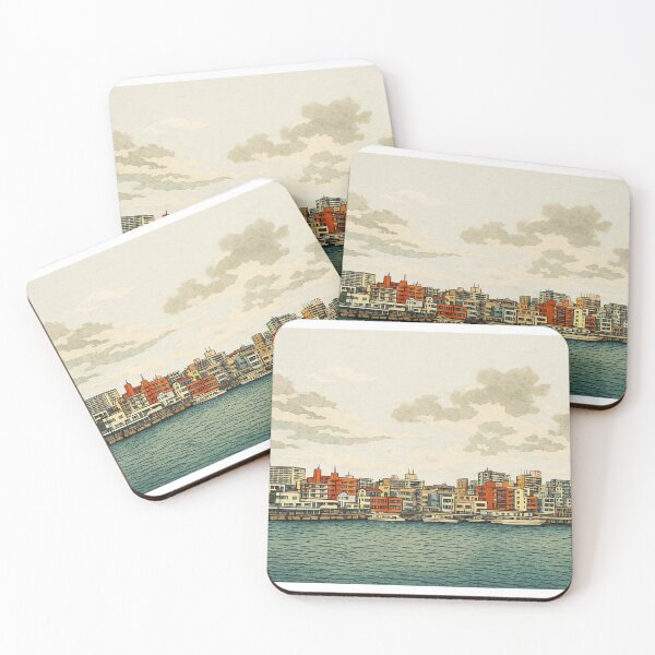 Item preview, Urban Harborscape | City by the Sea – Retro Ukiyo-e Vibes designed and sold by GEEEN.