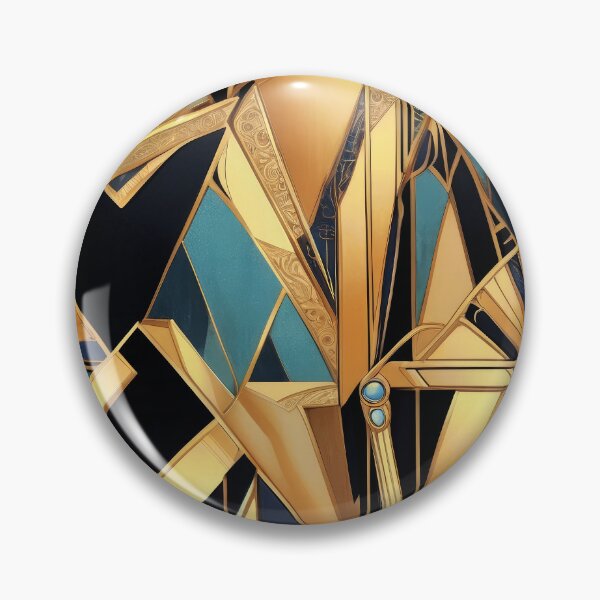 Item preview, Luxury Art Deco Golden And Blue Geometric Abstract  designed and sold by DEC02.