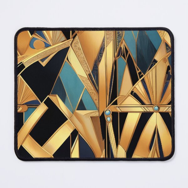 Item preview, Luxury Art Deco Golden And Blue Geometric Abstract  designed and sold by DEC02.