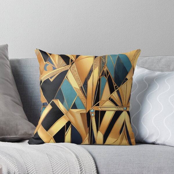 Item preview, Luxury Art Deco Golden And Blue Geometric Abstract  designed and sold by DEC02.