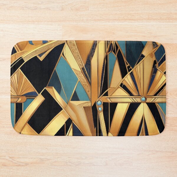 Item preview, Luxury Art Deco Golden And Blue Geometric Abstract  designed and sold by DEC02.