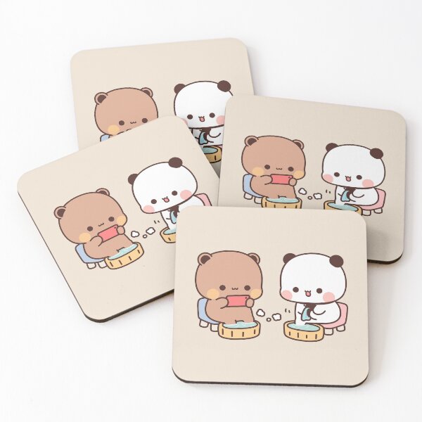 Item preview, Bubu and Dudu Summer Relaxing | Cute Bear Couple | Panda Yier | Bubu Brownie Bear designed and sold by valeriehsin.