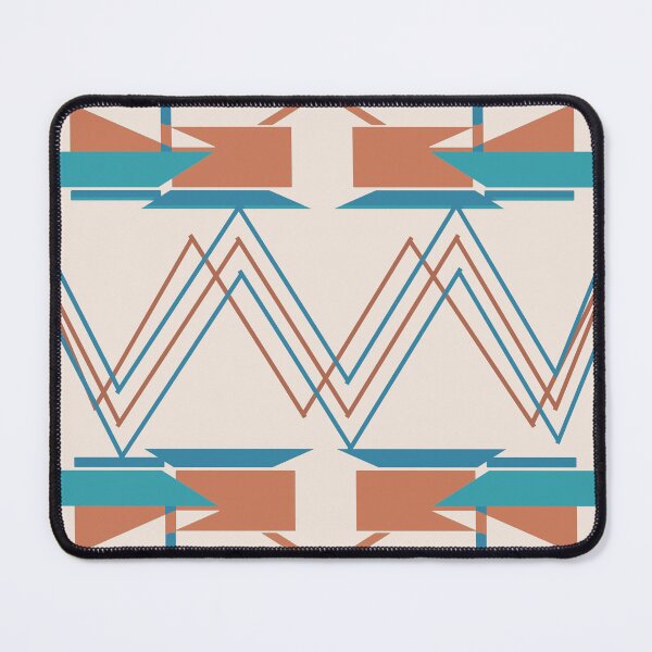 Item preview, Teal Rust on Beige Zig-zag Abstract Design designed and sold by ElasticPixels.