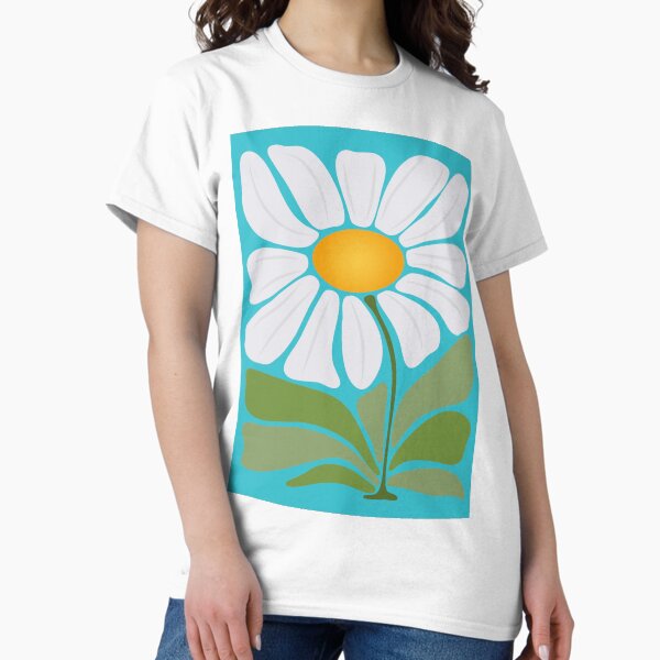 Item preview, Minimalistic daisy on a blue background designed and sold by OLEHBALU ART.