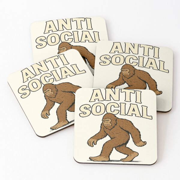 Item preview, Anti Social Bigfoot – Funny Sasquatch Vintage Design designed and sold by BrokenBonesCC.