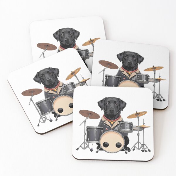 Item preview, Cute Rockstar Black Labrador Retriever Cartoon – Fun Music Dog Art designed and sold by Fredster1966.