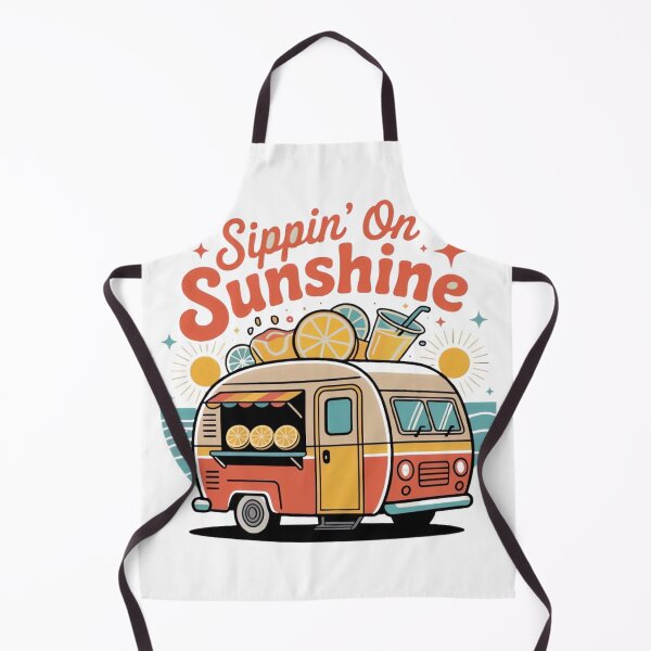Item preview, Sippin’ on Sunshine – Retro Lemonade Camper Cartoon Summer Logo Design designed and sold by ARTReMi.