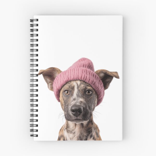 Item preview, Cozy Wild Dog Wearing Pink Winter Hat Trendy Animal Fashion Artwork designed and sold by LazyOwlStore.