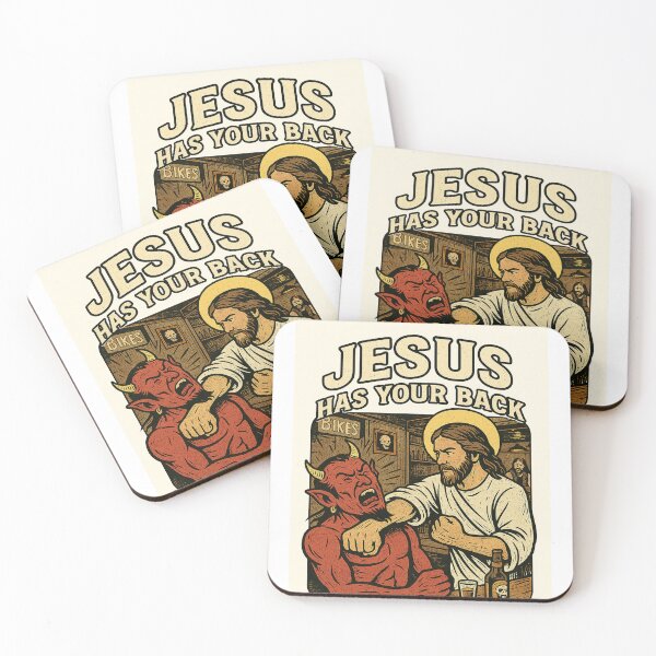 Item preview, Jesus Has Your Back – Christian Biker Bar Fight Design designed and sold by BrokenBonesCC.
