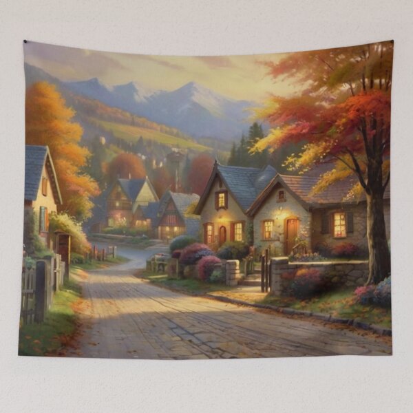 Item preview, Autumn Walk Through the Village Street designed and sold by BlareBlare.