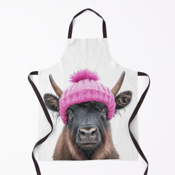 Item preview, Cozy Yak Wearing Pink Winter Hat Trendy Animal Fashion Artwork designed and sold by LazyOwlStore.