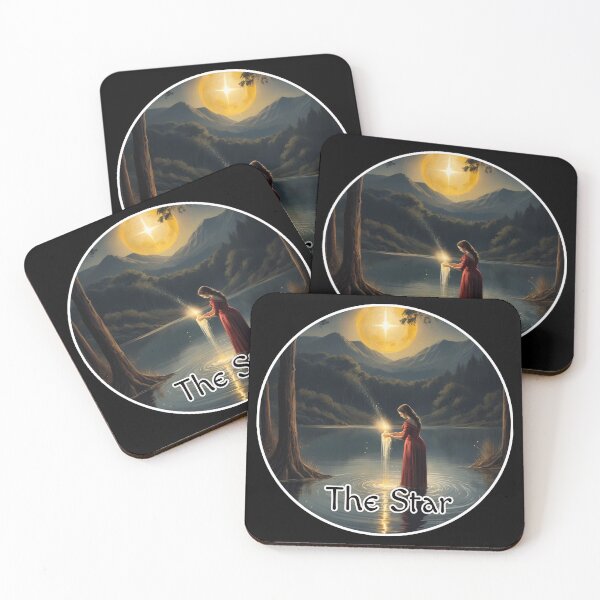 Item preview, Major Arcana The Star Tarot Silent Night with Moonshine over the Lake designed and sold by Pixel Waite.