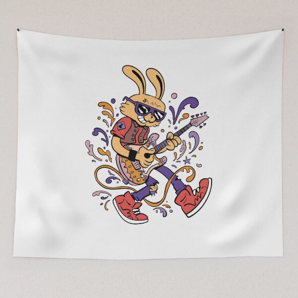Item preview, Rockstar Bunny Playing Electric Guitar designed and sold by TurtleDojo.