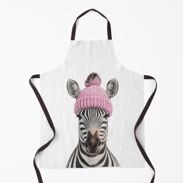 Item preview, Cozy Zebra Wearing Pink Winter Hat Trendy Animal Fashion Artwork designed and sold by LazyOwlStore.