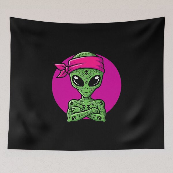 Item preview, Cool Tattooed Alien Bandana Cartoon designed and sold by Alex Songs.