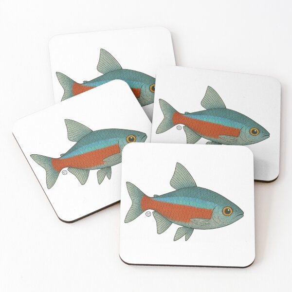 Item preview, Neon Tetra Fish Japanese Style - Amazon Fish - Cardinal Tetra designed and sold by Kabuji Store.