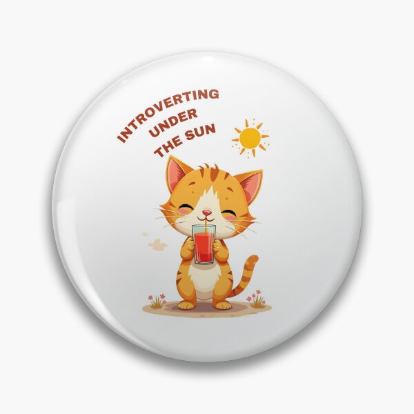 Item preview, Introverting Under the Sun | Cute Orange Cat Summer Kawaii Design designed and sold by ArtbotsGallery.