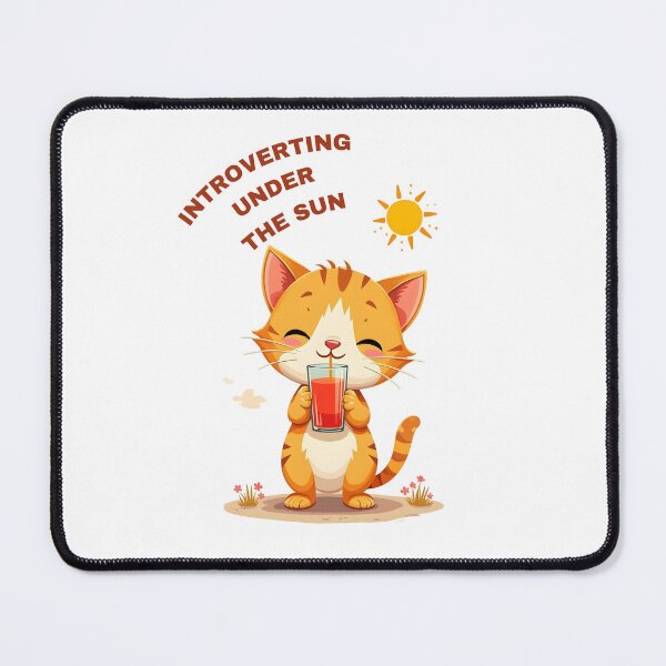 Item preview, Introverting Under the Sun | Cute Orange Cat Summer Kawaii Design designed and sold by ArtbotsGallery.