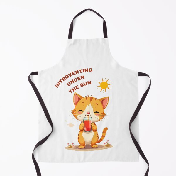 Item preview, Introverting Under the Sun | Cute Orange Cat Summer Kawaii Design designed and sold by ArtbotsGallery.