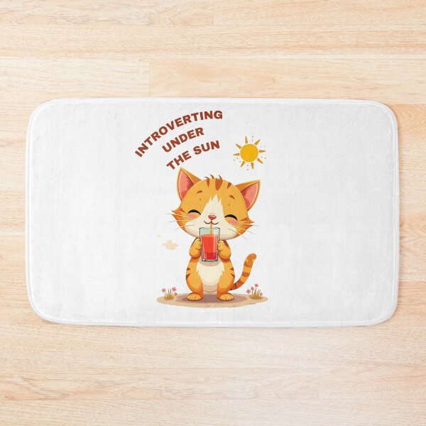 Item preview, Introverting Under the Sun | Cute Orange Cat Summer Kawaii Design designed and sold by ArtbotsGallery.