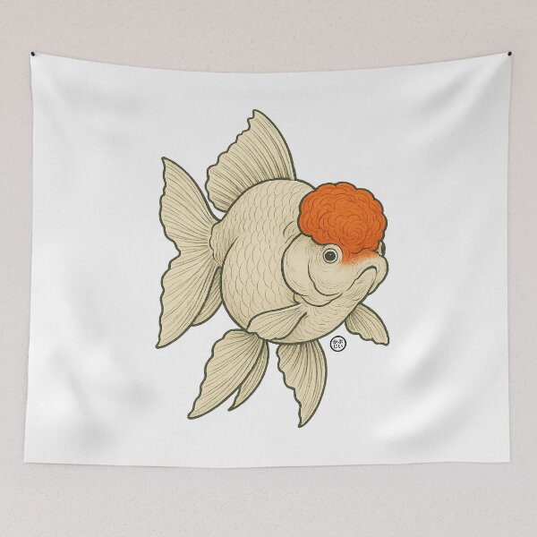 Item preview, Japanese Oranda Goldfish - Vintage Japanese Style Kingyo designed and sold by Kabuji Store.