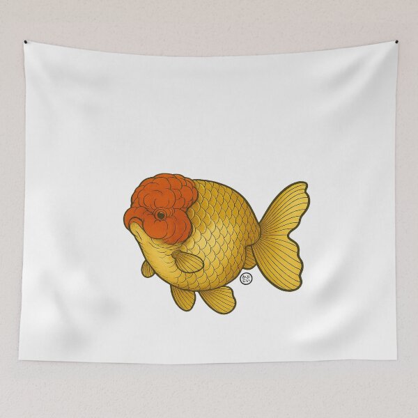 Item preview, Japanese Ranchu Goldfish - Vintage Japanese Style Kingyo designed and sold by Kabuji Store.