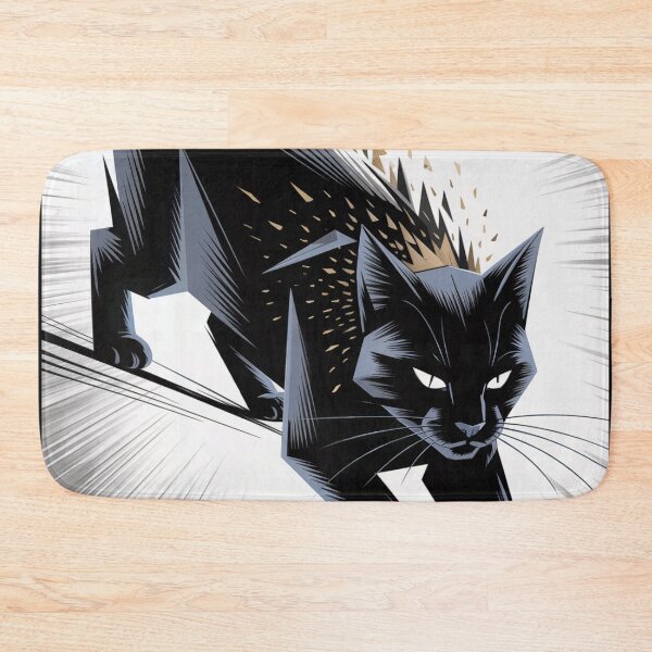Item preview, Dynamic Black Cat - Geometric & Energetic Feline designed and sold by ShadowAndSlate.