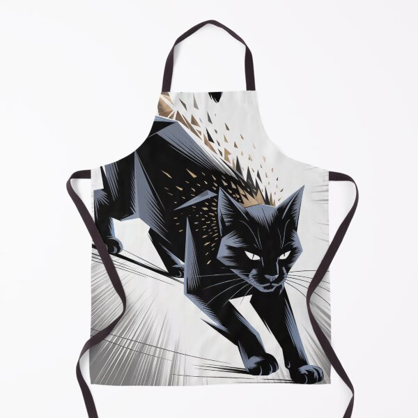 Item preview, Dynamic Black Cat - Geometric & Energetic Feline designed and sold by ShadowAndSlate.