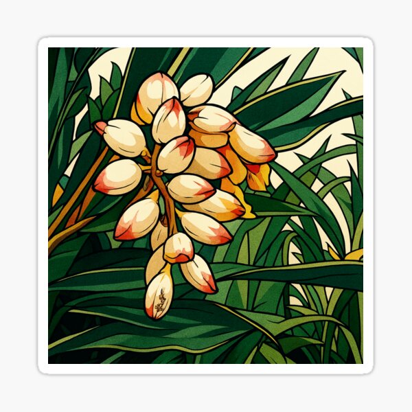 Item preview, Shell Ginger Bloom | Tropical Flower Art - Botanical Pop designed and sold by PhotoGEEEN.
