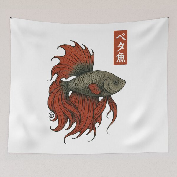 Item preview, Japanese Betta Fish Art designed and sold by Kabuji Store.