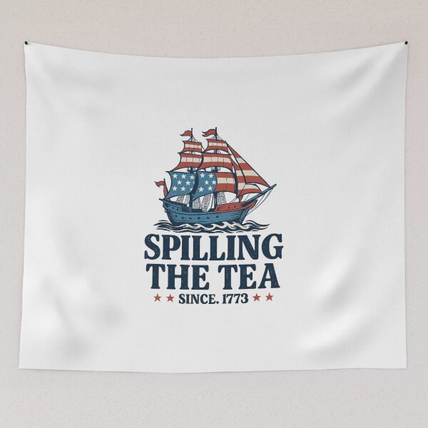 Item preview, Spilling The Tea Since 1773 Funny Patriotic Ship designed and sold by Alex Songs.