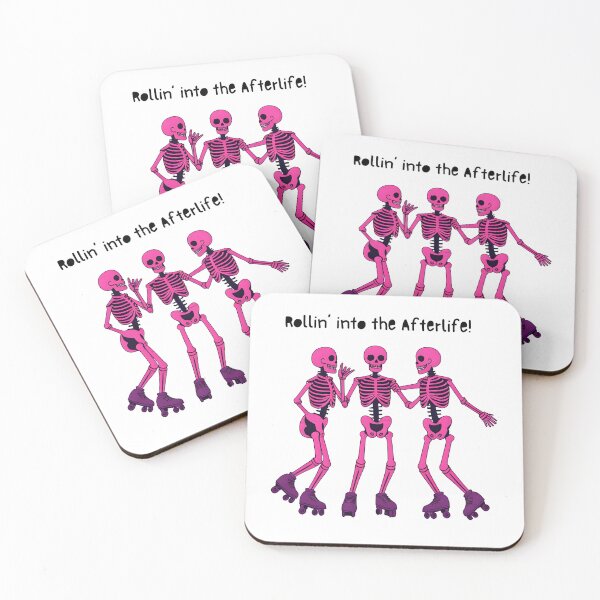 Item preview, Rollin’ Into the Afterlife – Retro Skeleton Skater Squad designed and sold by TiggsnPigsArt.