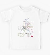 Camiseta para niños Mapa del Metro de Madrid - España - Actualización 2018 (Paco de Lucia - línea 9)