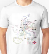 Madrid Metro Map - Spain - Update 2018 (Paco de Lucia - line 9) Unisex T-Shirt
