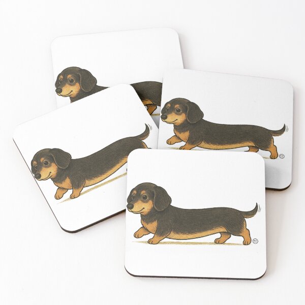 Item preview, Sausage Dog Vintage Japanese Style - Cute Black Dachshund designed and sold by Kabuji Store.