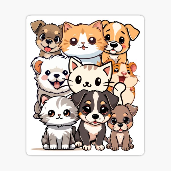 Vista previa del artículo con la obra «Adorable Pets Squad», diseñado y vendido por lazycreationaaa.
