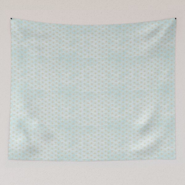 Item preview, Elegant Beige Floral Damask Pattern on Soft Blue Watercolor Background designed and sold by SMHaven93.