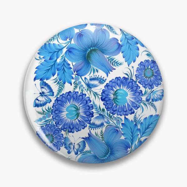 Item preview, Blue Harmony – Petrykivka Floral Art designed and sold by OrnamentUA.