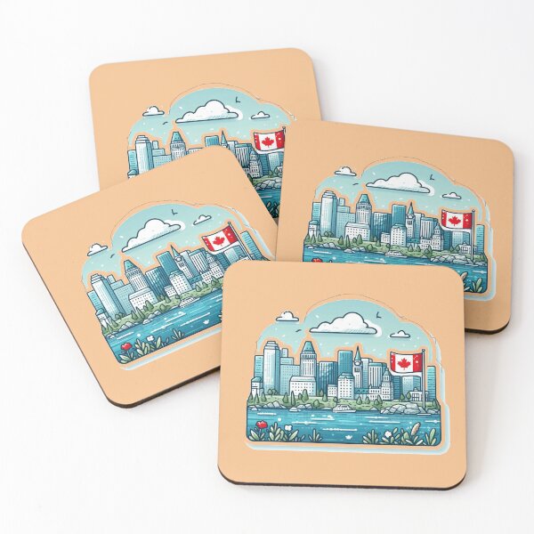 Item preview, Bay & Front Canada Minimalist Watercolor Cityscape Sticker,  designed and sold by PaintMeWorld.