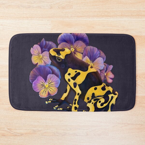 Item preview, Bumblebee poison dart frog with Viola flowers  v.2 designed and sold by sahasa-artist.