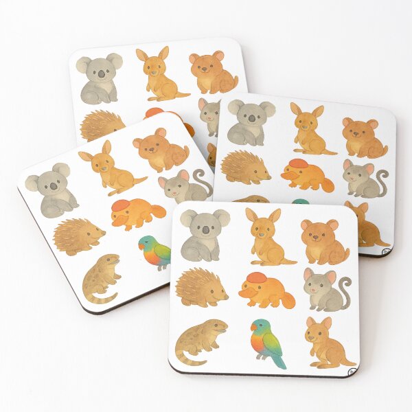 Item preview, Australian Animals Watercolor Japanese Style - Kawaii Watercolour Style designed and sold by Kabuji Store.