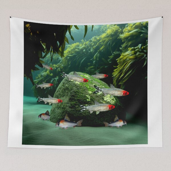 Item preview, Rummynose Tetras Corydoras Aquarium Fish Tank Breeders Art designed and sold by Aquarium Eclipse.
