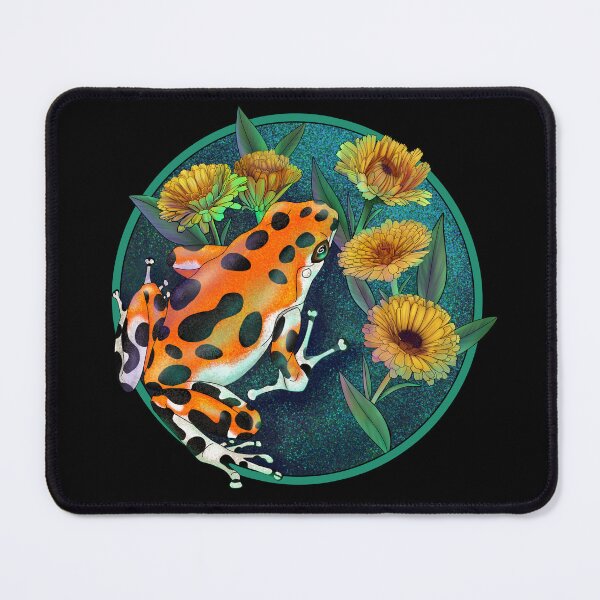 Item preview, Bastimentos poison dart frog with Calendula flowers designed and sold by sahasa-artist.