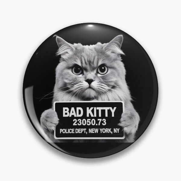 Item preview, Bad Kitty Mugshot Funny Cat Lover Police Parody For Pet Owners designed and sold by ViktoonShirts.