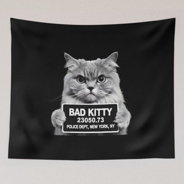 Item preview, Bad Kitty Mugshot Funny Cat Lover Police Parody For Pet Owners designed and sold by ViktoonShirts.